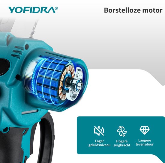 Yofidra Mini Kettingzaag - 20cm Kettingzaag - met 2x Accu's - Takkenzaag - Elektrisch Handkettingzaag - voor tuin, boomsnoeien en hout — afbeelding 4