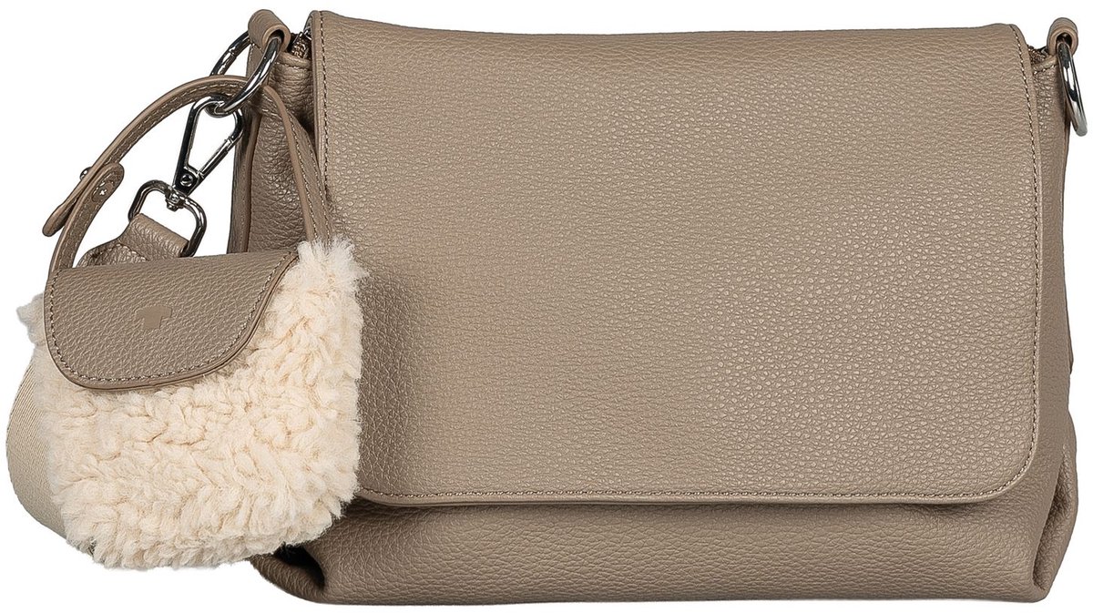 TOM TAILOR schoudertas Fania Flap Bag Top Zip Taupe