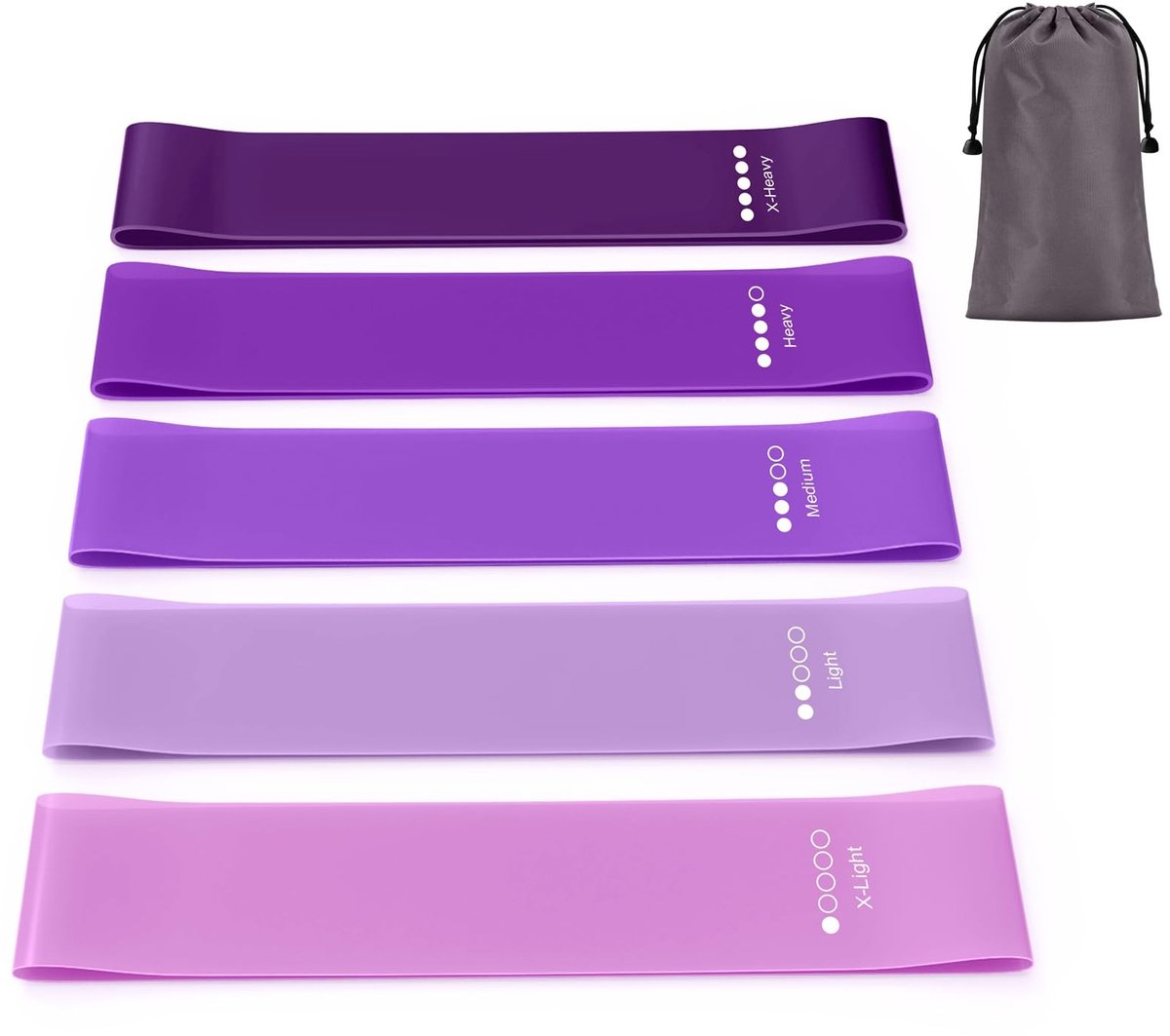 SolidKeus - Elastische Weerstandsbanden Set van 5 voor Krachttraining