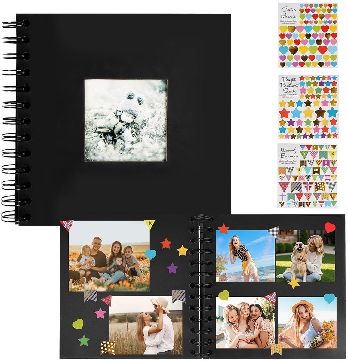 SolidKeus - DIY Fotoalbum met Zwarte Pagina's en 40 Bladzijden voor Creatieve Herinneringen