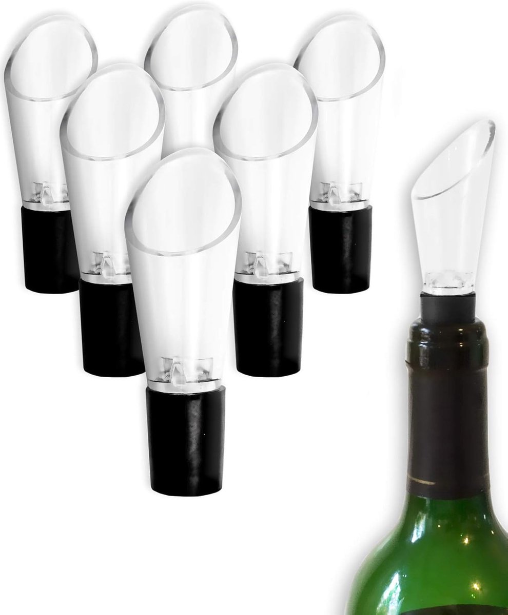 6 x schenktuit voor wijn, jenever en sterke drank, transparant, set van 6