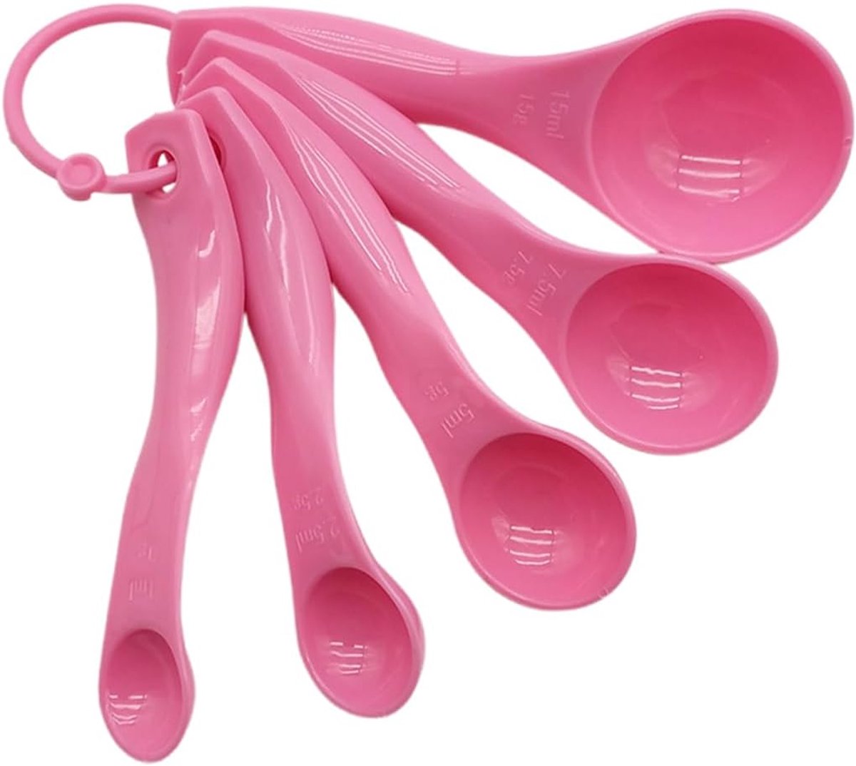 5 stuks maatlepels, maatlepel gram met 1 ml/2,5 ml/5 ml/7,5 ml/15 ml, kunststof maatlepels voor koken, bakken, vloeistof- en poedermeetinstrumenten