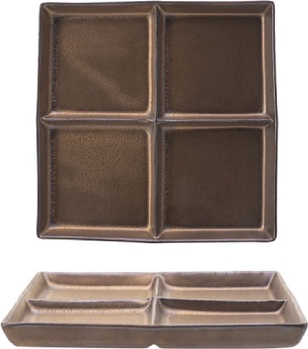Galileo Apero Plate 13,5x13,5cmwith 4 Compartments