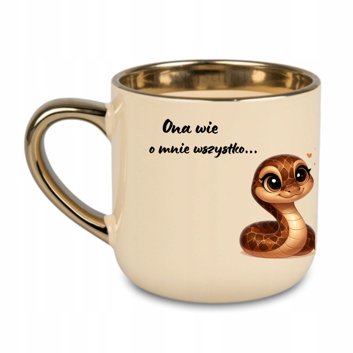 Koffiekop "Ze kent me door en door" - 400 ml, Crème