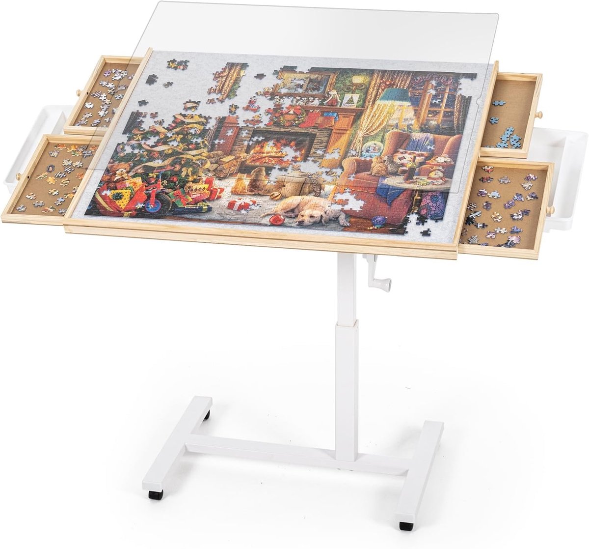 Omgoods - Puzzeltafel met 1500 Stukken en Verstelbare Hoogte