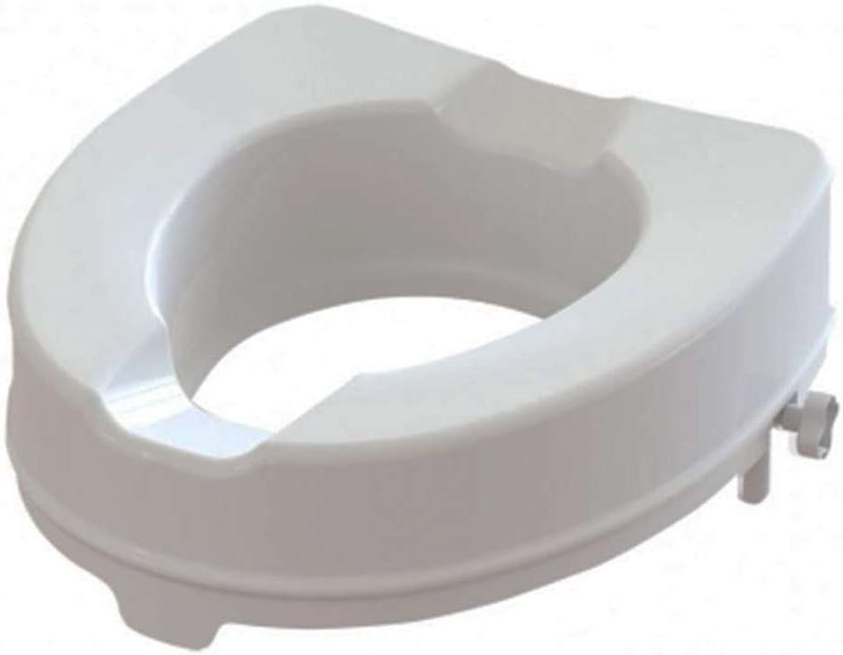 Toiletverhoger - Zitverhoger - Zitten en Opstaan - Zijdelings Bevestigingssysteem - 10 cm Hoogte - Wit