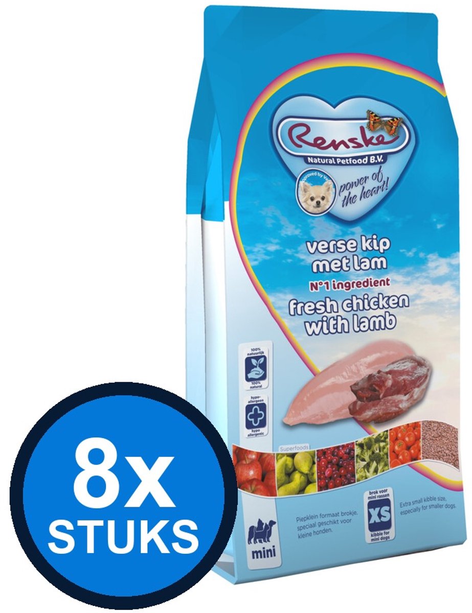 Renske Renske Super Premium droog hond adult mini kip&lam 600gr