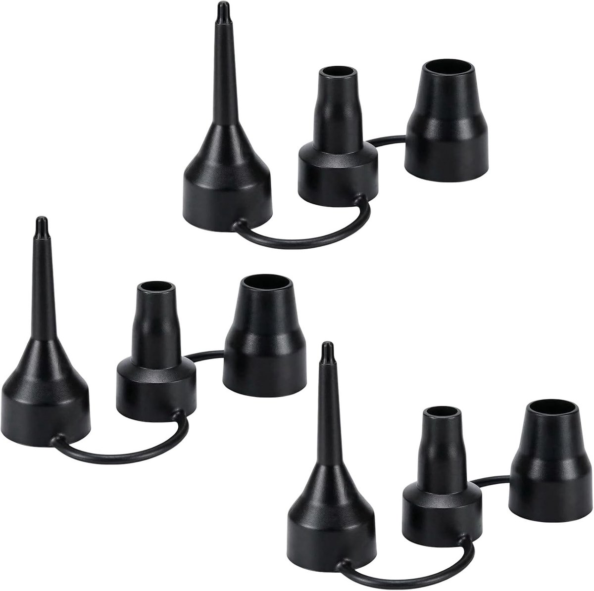 SUP-pompadapterset - Zwart - 3 stuks - ABS Luchtpompadapter voor Opblaasbare Apparaten