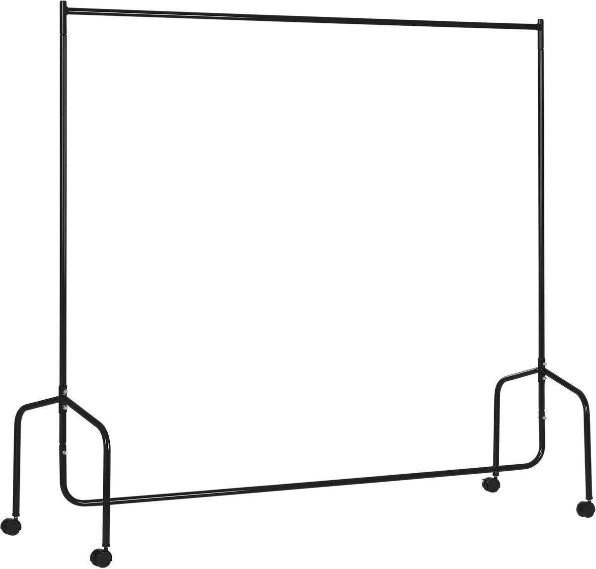 HOMCOM Kledingrek - Metaal - 180x60x170cm - Zwart
