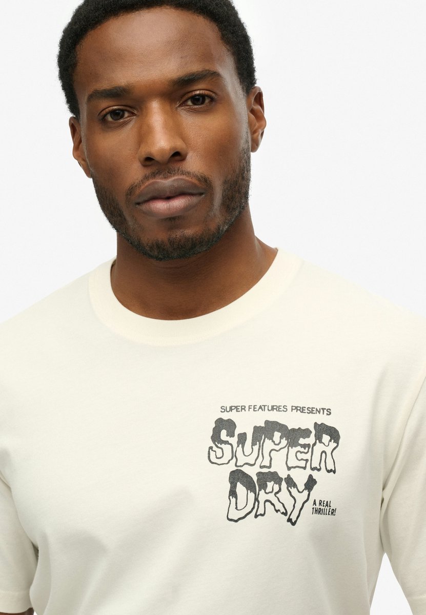 Superdry B-Movie grafisch T-shirt met losse pasvorm Heren T-shirts Creme