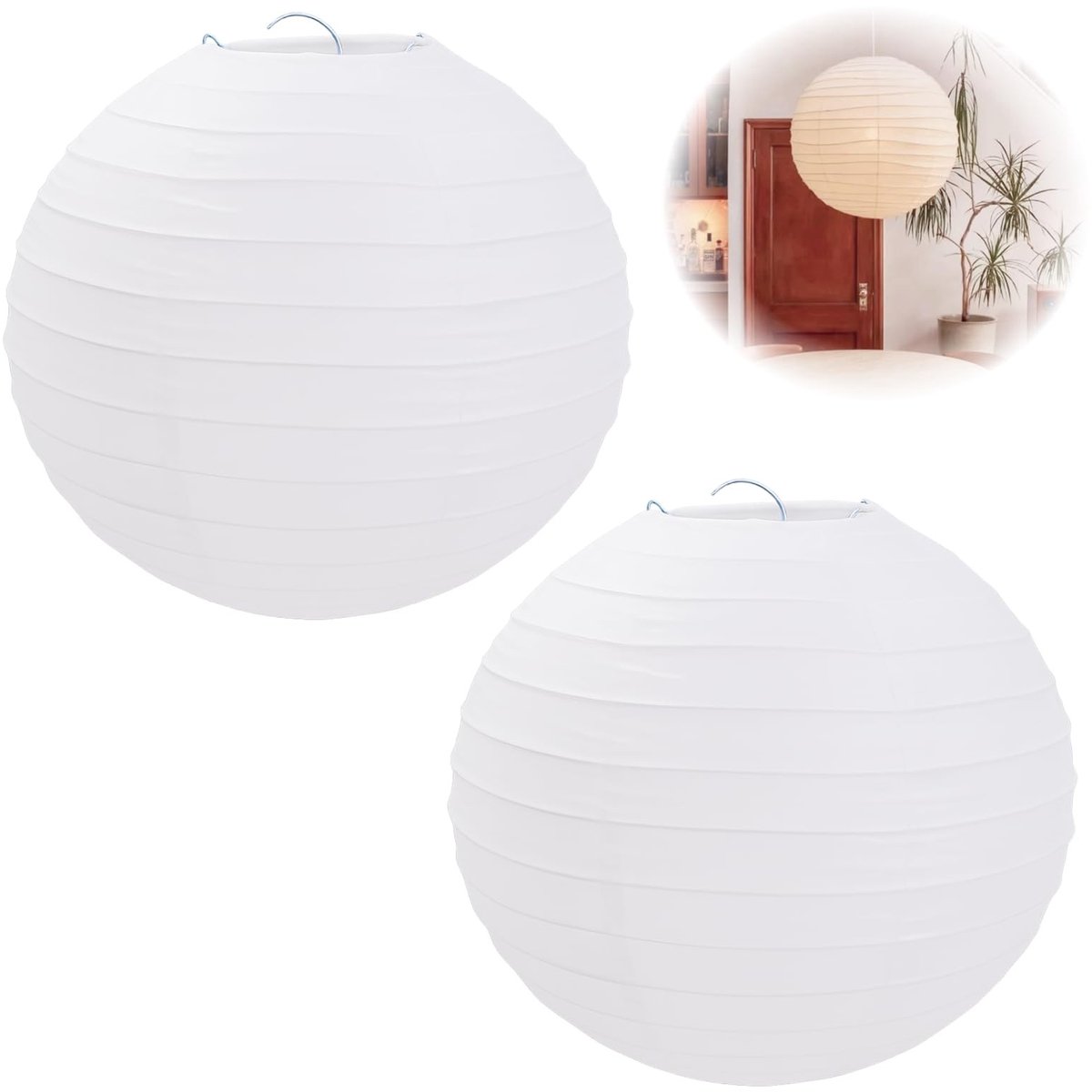 SolidKeus - Set van 2 Witte Papieren Lampenkappen voor DIY en Decoratie