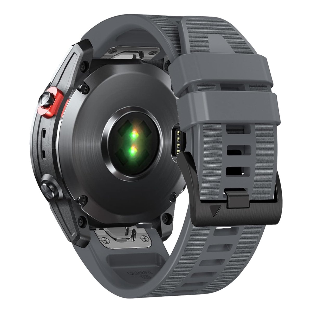 SolidKeus - 26mm Silicone Horlogeband voor Smartwatch Grijs