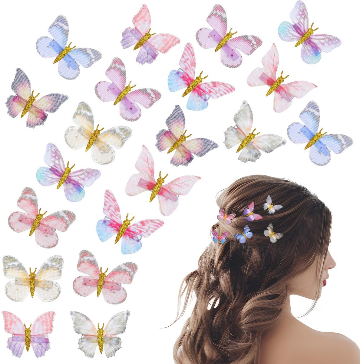 SolidKeus - Set van 20 Kleurrijke Haarclips voor Vrouwen