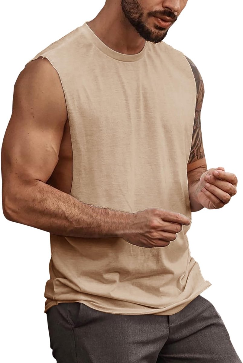SolidKeus - Heren Zomer Tanktop van Katoen voor Sport en Vrije Tijd