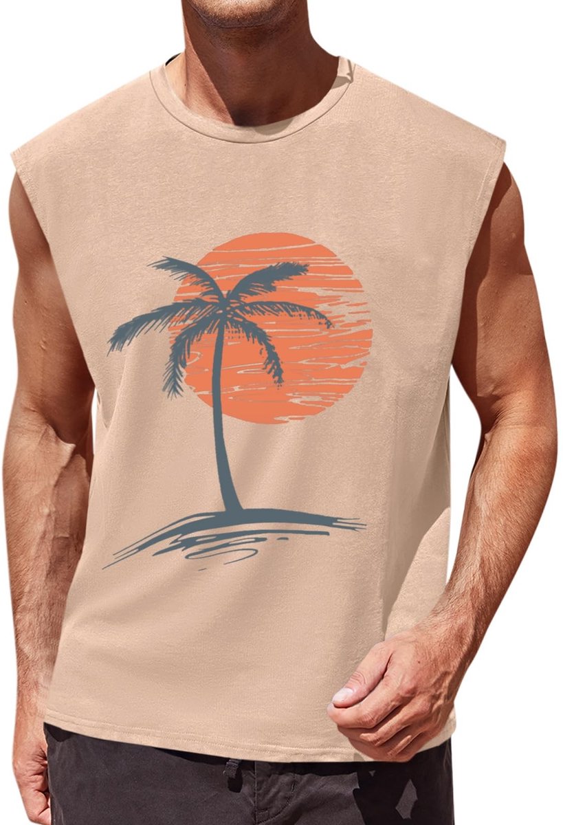 SolidKeus - Heren Tanktop met Palmprint voor de Zomer