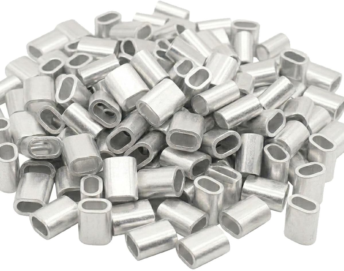 SolidKeus - 100 Stuks Ovale Aluminium Klemhulzen voor Kabelverbinding