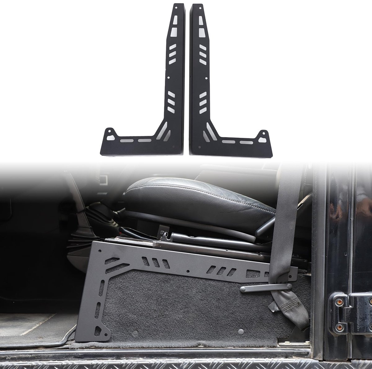 SolidKeus - Stoelbeugel Mount voor Defender 2004-2018 Zwart Aluminium