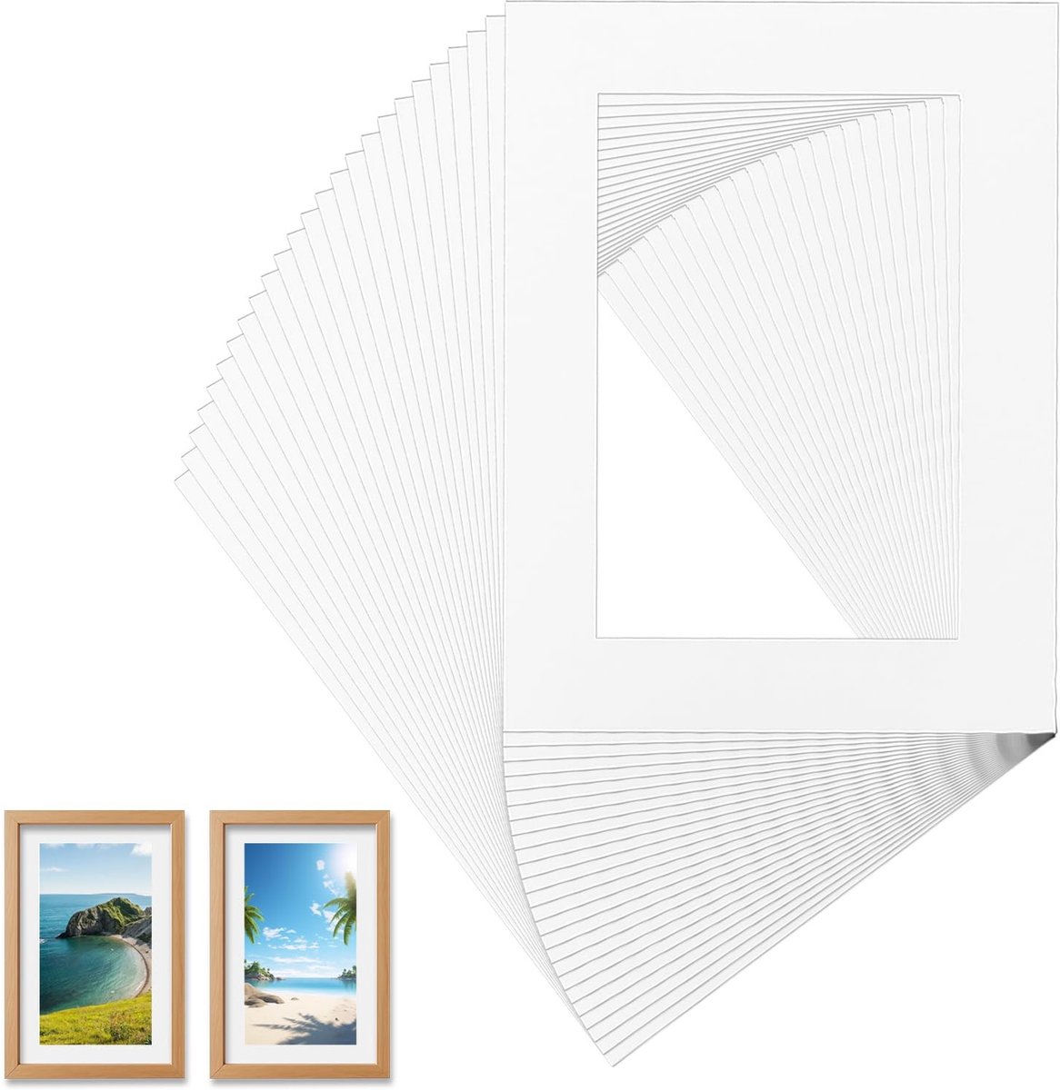 SolidKeus - Pack van 25 Witte Passe-partouts voor Foto's en Postcards