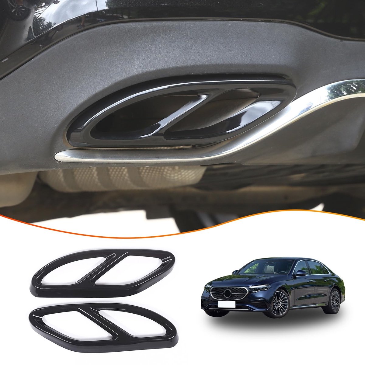 SolidKeus - RVS Uitlaatpijp Cover voor Mercedes-Benz A/B/C/E/CLA/CLS/GLC/GLE/GLS