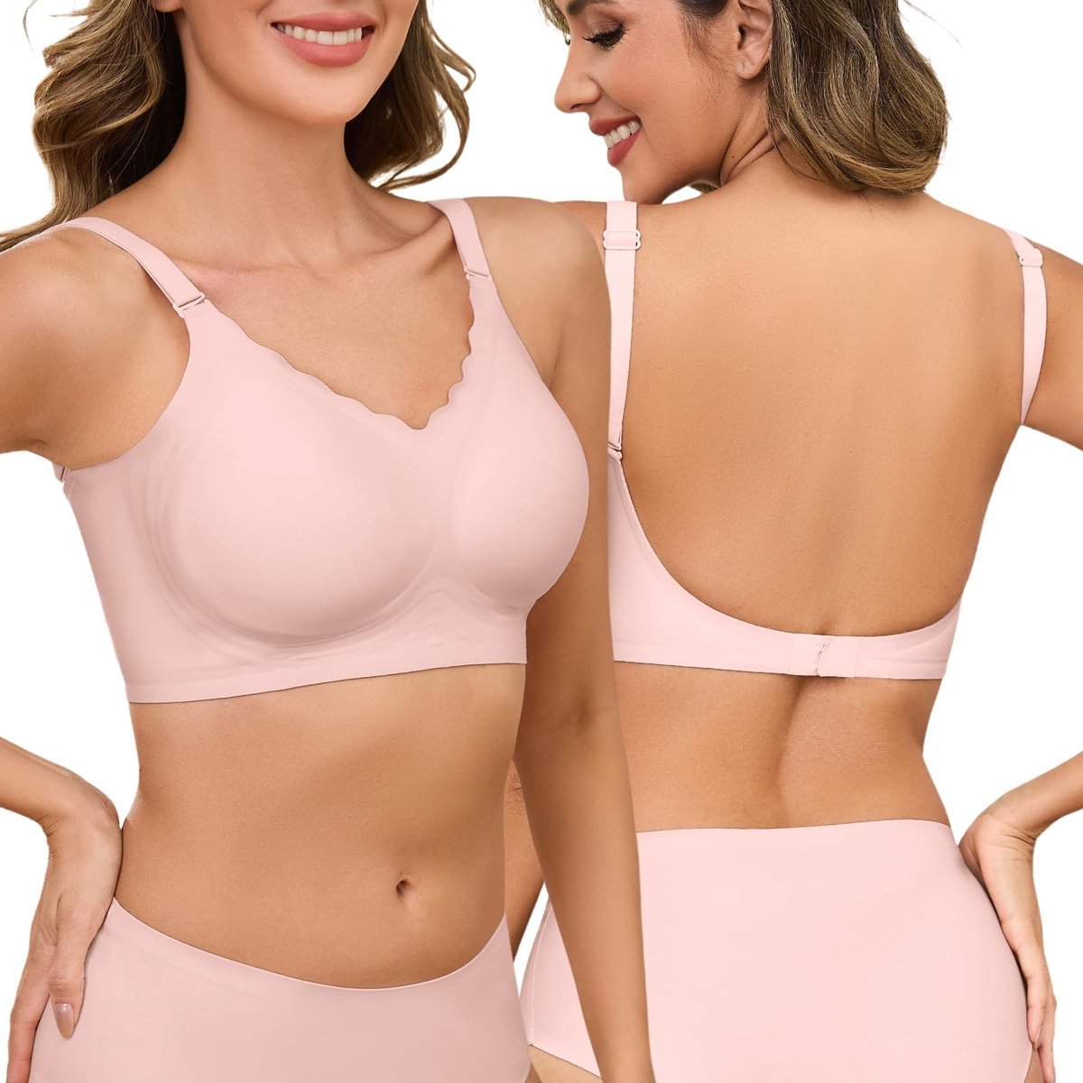 SolidKeus - Dames Low Back Bra zonder Beugel met Verstelbare Bandjes
