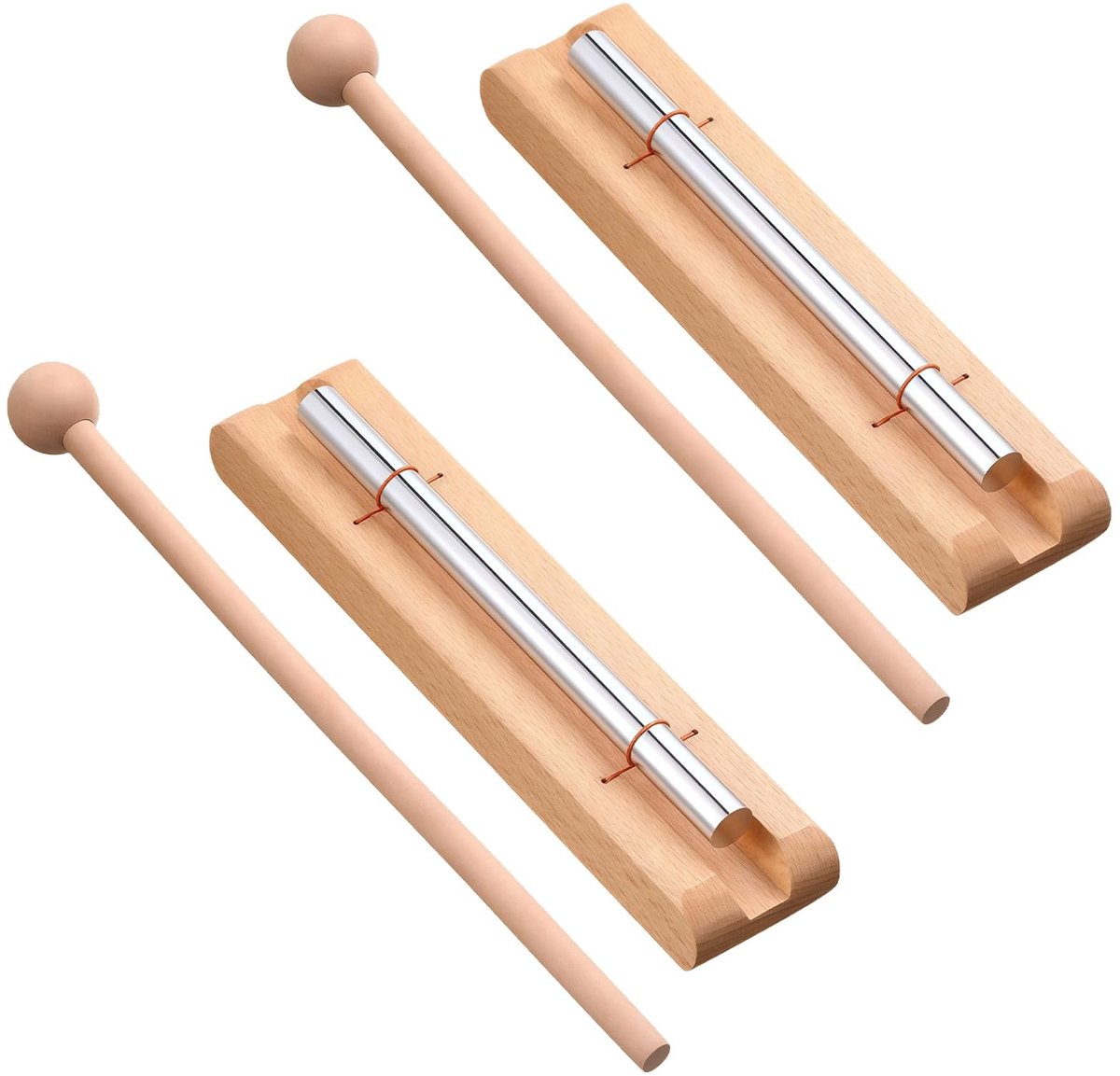SolidKeus - Handbelletjes met Houten Hamers voor Klassen en Meditatie