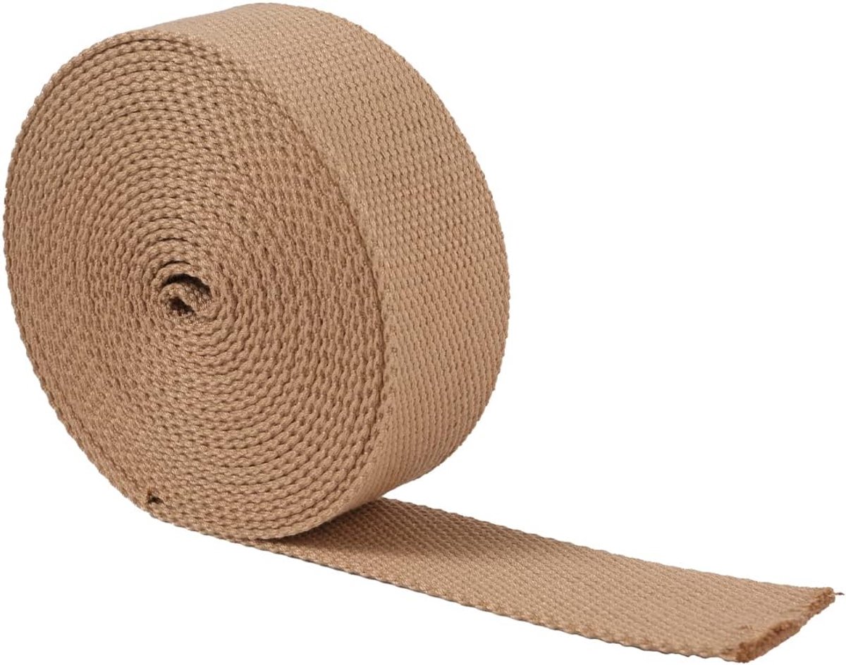 5M canvas katoenen weefsel van canvasbinding gordelband tas riem 25/38 mm breed (25 mm breed, kaki)