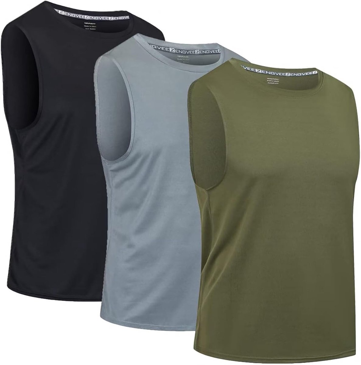 Tanktop voor heren, 3 stuks, sneldrogend, ademend, met reflecterende strepen, casual, fitness | sport workout body building fitness losse fit training atletische ademende vest, activewear, running singlet shirts
