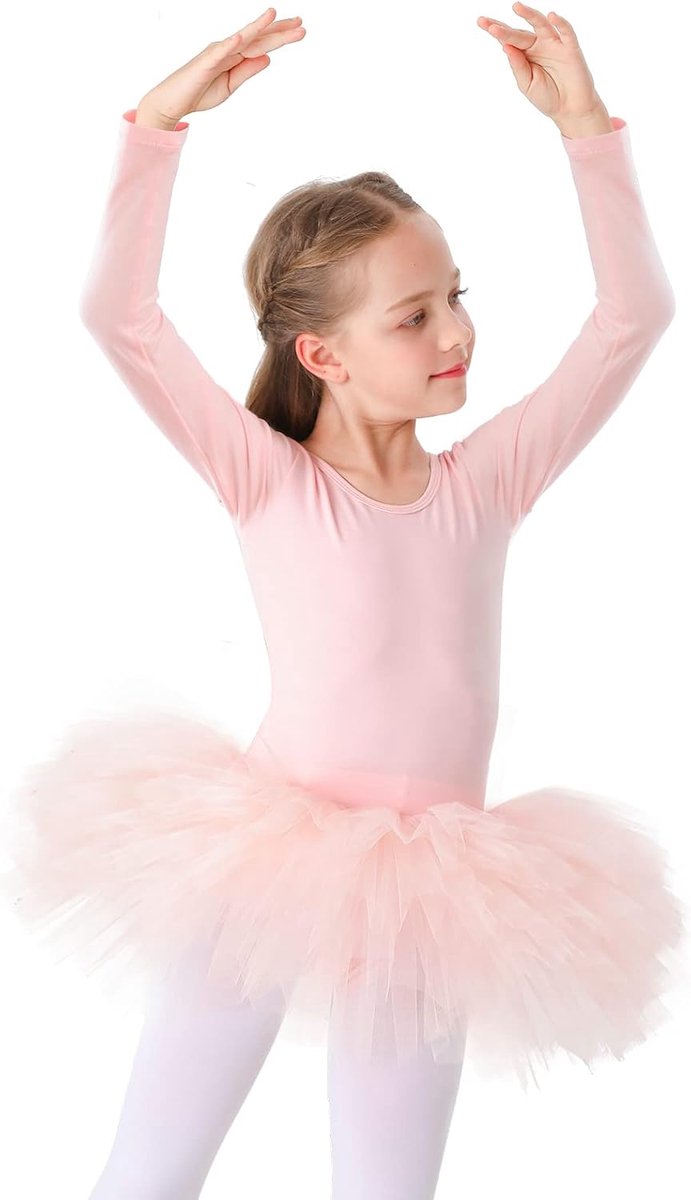 Tutu, katoen, Lange mouw,kinderen, ballet, tricot, dans, kostuum, verkleden