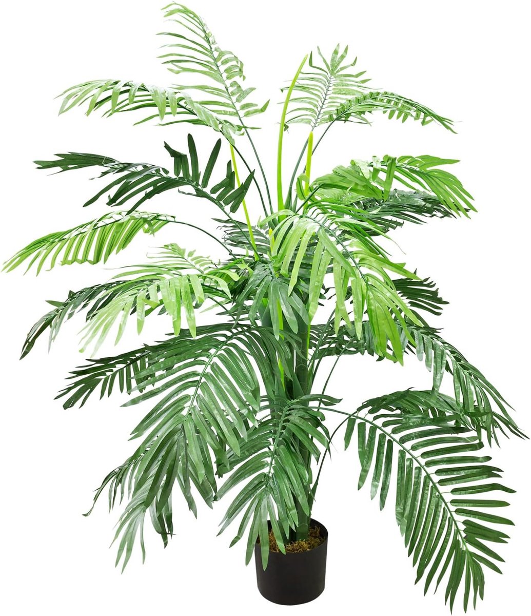 Kunstpalm, grote kunstpalm, kunstplant, palm, kunstmatig als echte plastic plant, selectiedecoratie, palmplant: palm, model 15, varenpalm 130 cm