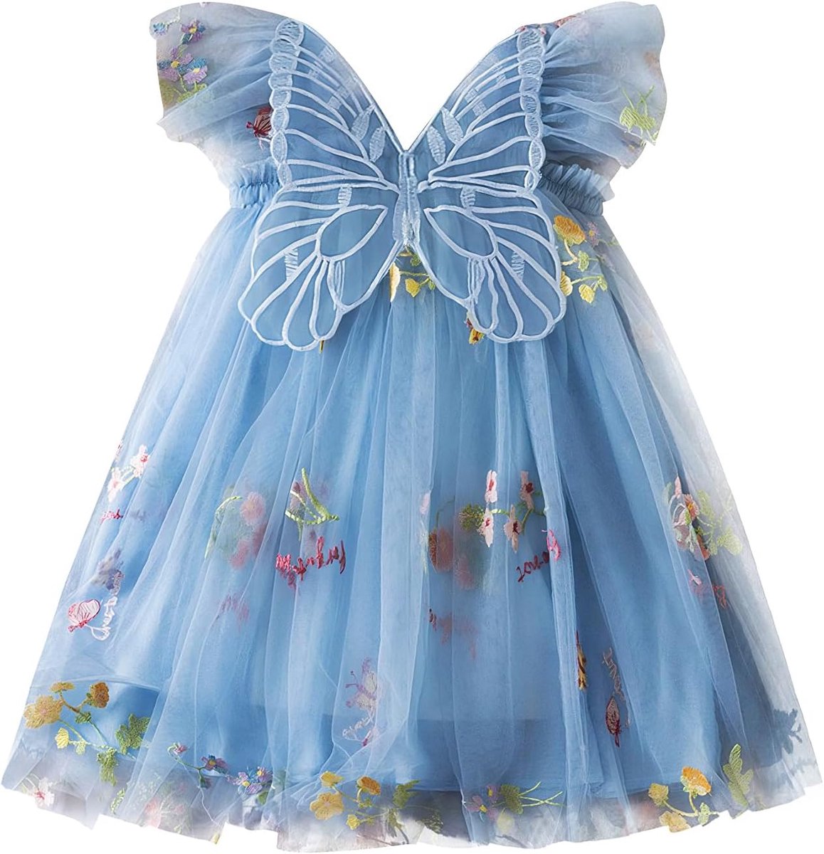 Baby Meisje Jurk Peuter Tutu Tule Vlinder Jurken Baby Mouwloos Bruiloft Verjaardagsfeest Prinses Kleding voor Meisjes 6 Maanden - 5 Jaar