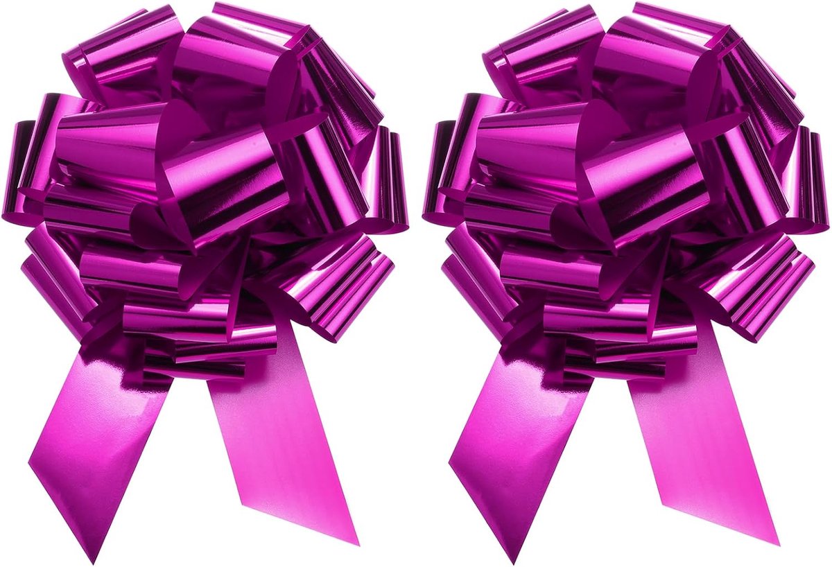 Extra grote trekstrik, voor Kerstmis, metalen geschenkverpakking, 45 cm, 2 stuks, 45 cm, roze rood