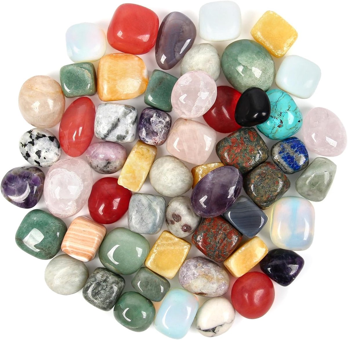 900g Edelsteenset | 2-3 cm Warme kleur mix van natuurlijke trommelstenen | Mix van echte edelstenen | Mineralen decoratieve stenen | Halfedelsteenset | Gemengde kleurrijke kristalstenen