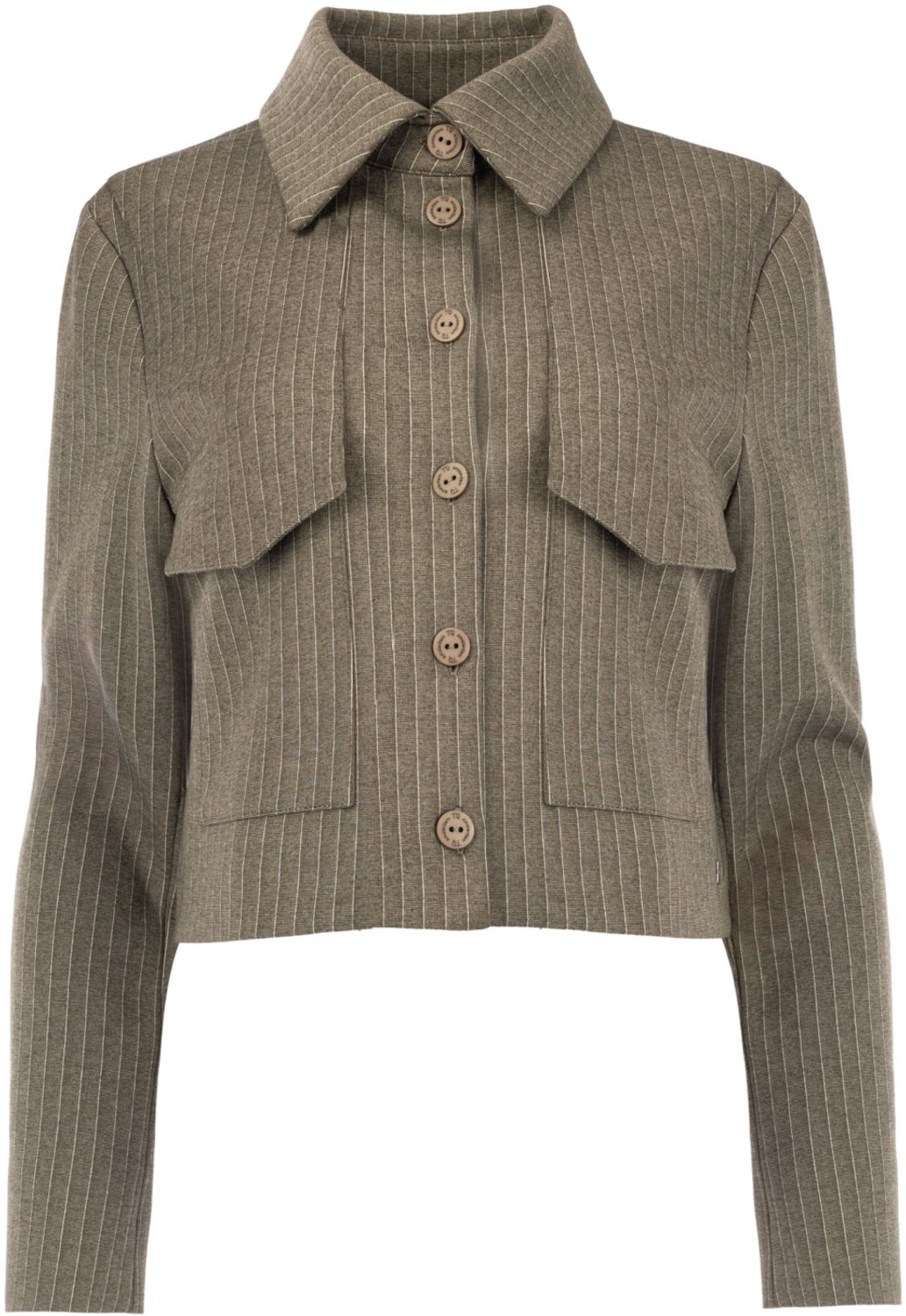 TQ Amsterdam Blazer Fleurk Knit Pinstripe 26fw 00tq098ap Khaki Dames Maat - L