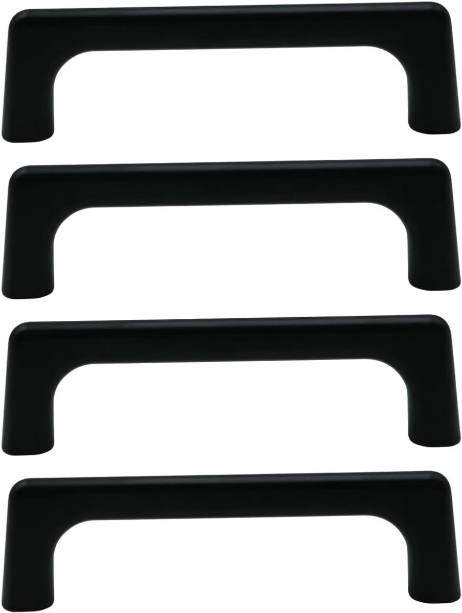 Set van 10 zwarte keukenkastjes, 102 mm, zinklegering, voor keuken en kledingkast, gatafstand 96 mm