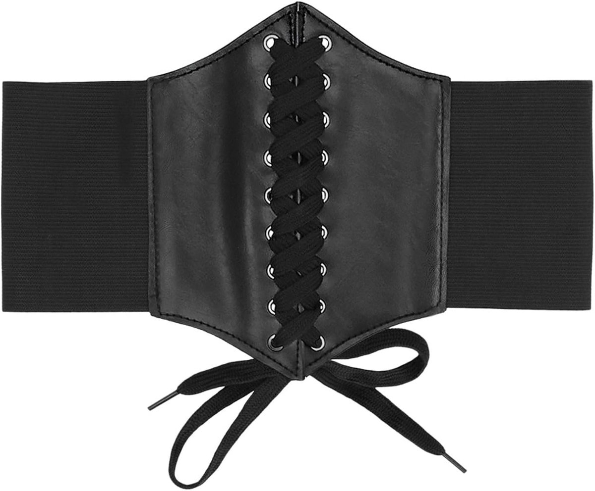 81038 - Korset Gothic met stretch, maat M/L, brede riem als accessoire voor carnaval of themafeest