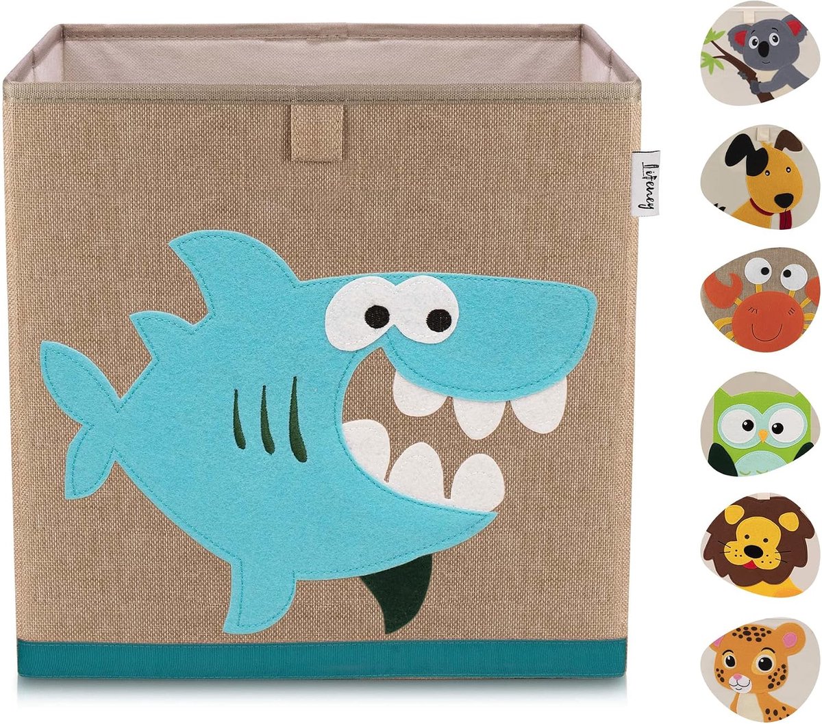 Opbergdoos Haai – Hoogwaardige Polyester Opbergoplossing voor Kinderkamer, 330 X 330 X 330 mm, Duurzaam en Kleurrijk, 5 Jaar Garantie