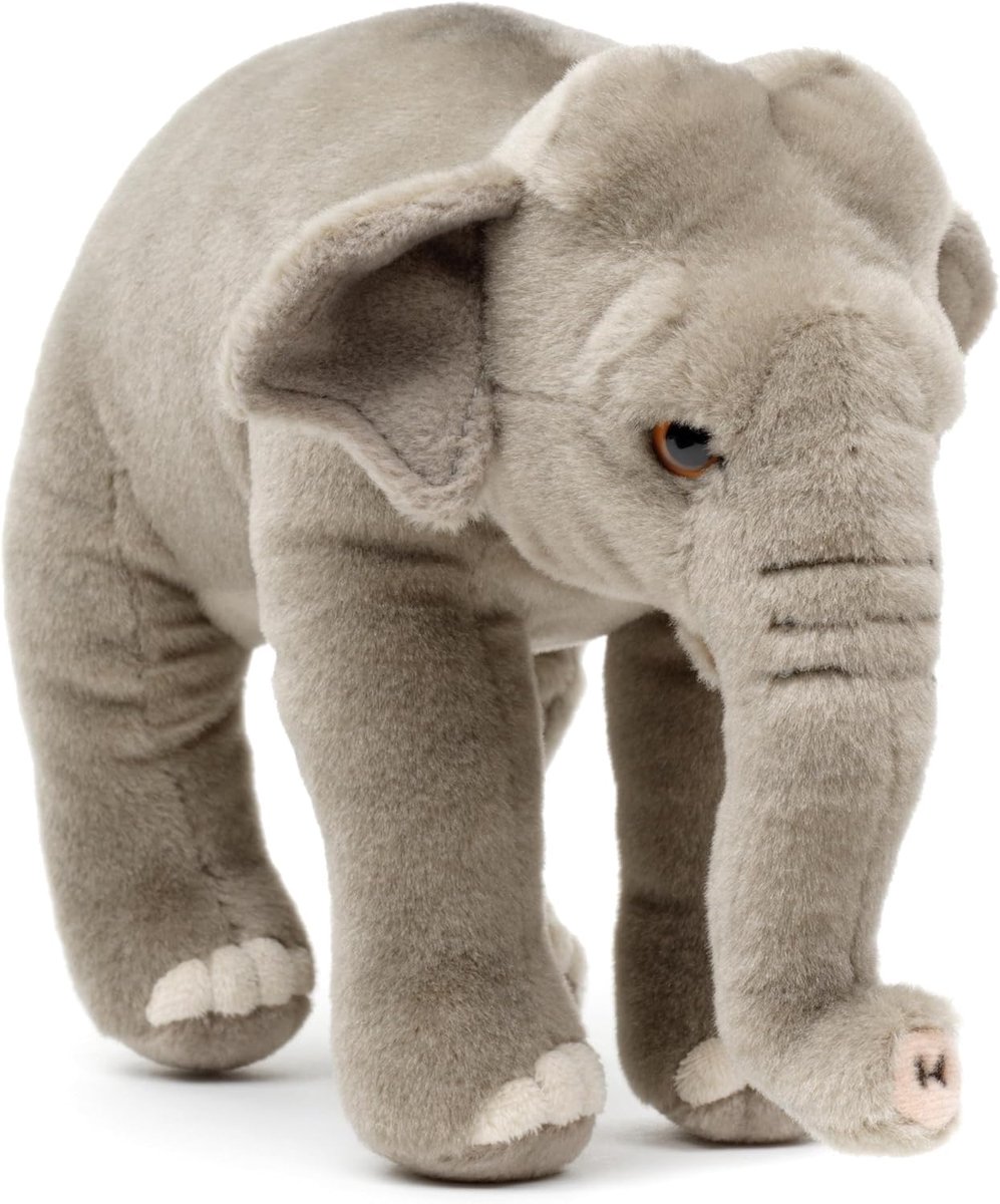 - Olifant, staand - 24 cm (lengte) - pluche dier, knuffeldier