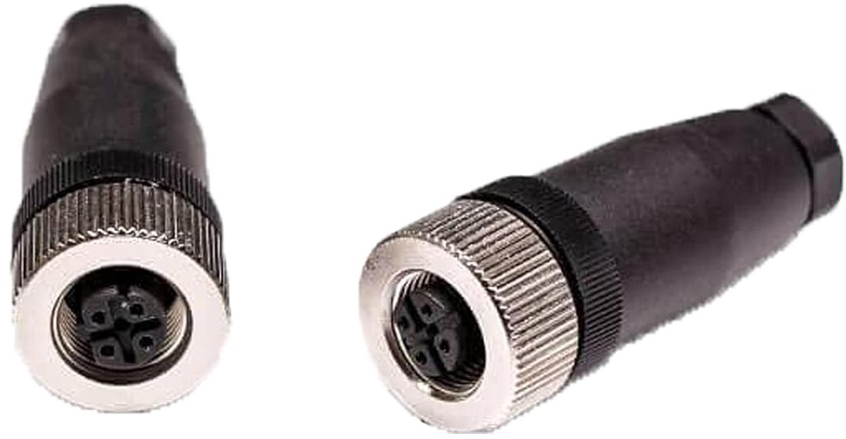 2 stuks M12 5-pins mannelijk vrouwelijk, stekker actuator luchtvaartstekker, M12 B gecodeerd IP67 ronde stekker vrouwelijk unshiled stekker schroefsluiting waterdicht