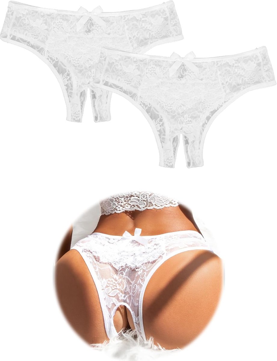 Ondergoed, voor dames, slipje, sexy, string, tanga, kant, grote maten, dameslingerie, sexy ondergoed, set, onderaan open