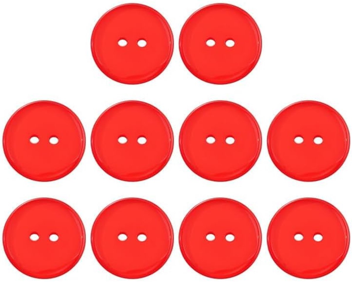 10 stuks hars naai-knop (rood, 20 mm)
