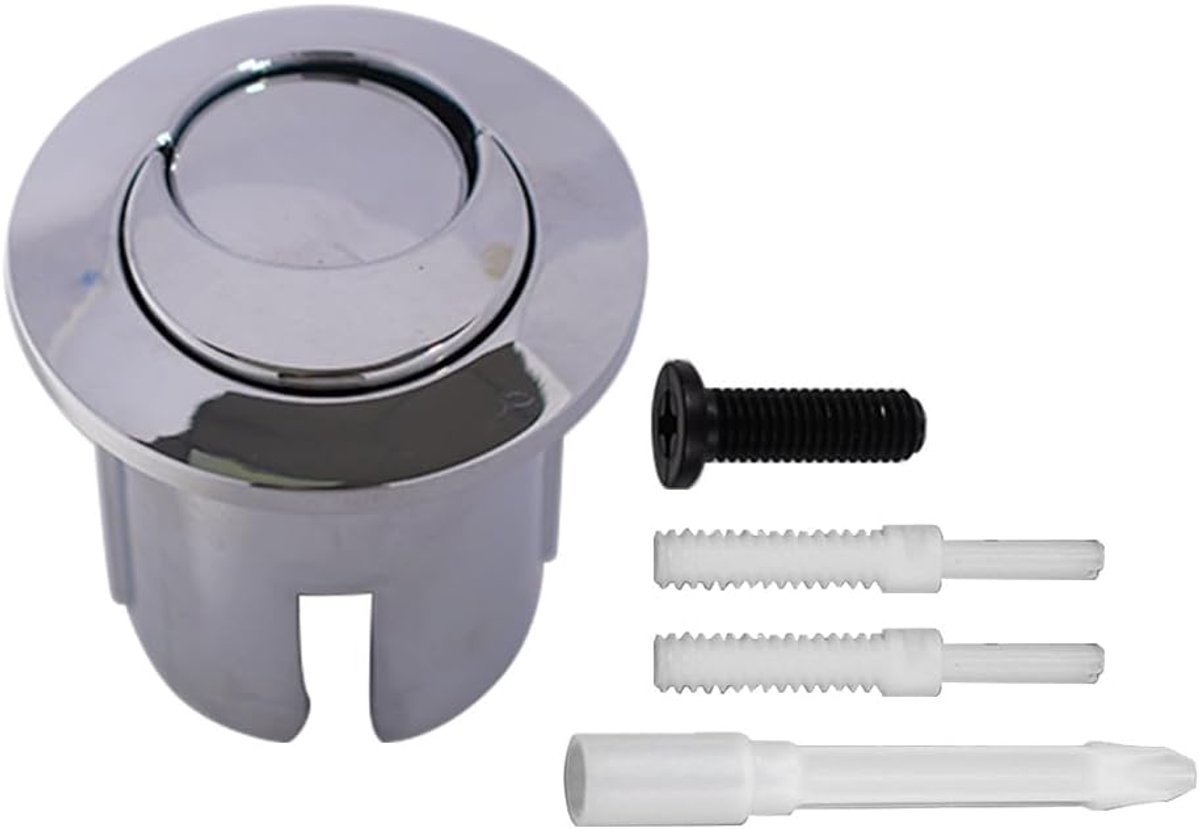Spoelknop, nieuwe stijl D2D dubbele spoeling drukknop halve maan kort bereik AH0001800R compatibel met spoelbak D2D wc-drukknop 822043001