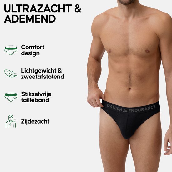 Zwarte slip van bamboe viscose met een comfortabele pasvorm, lichtgewicht en ademend, met een naadloze tailleband.