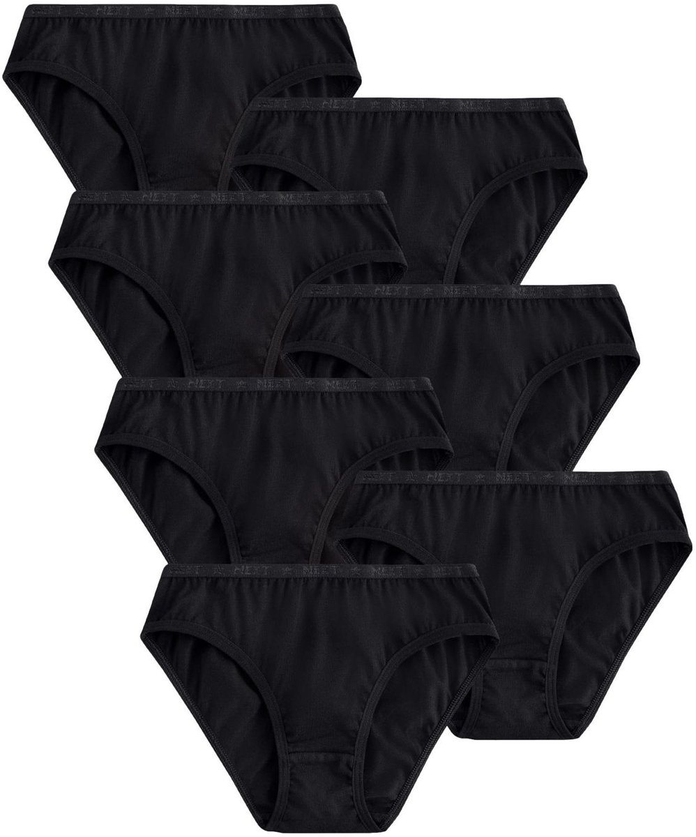 Next - Meisjes - Set van 7 elastische bikinislips - Zwart