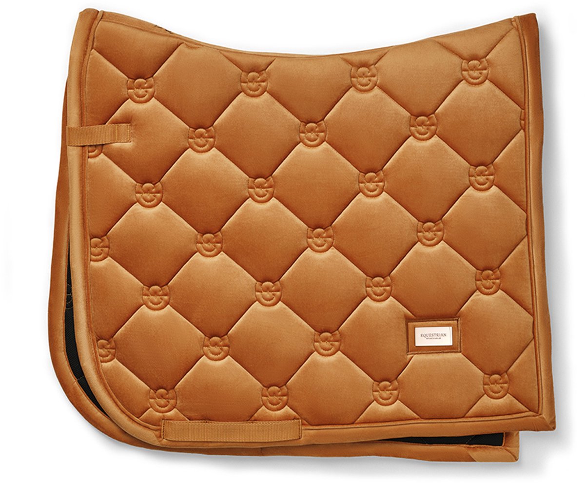 Equestrian Stockholm Zadeldek Equestrian Stockholm Velvet Chestnut Dressuur Oranje