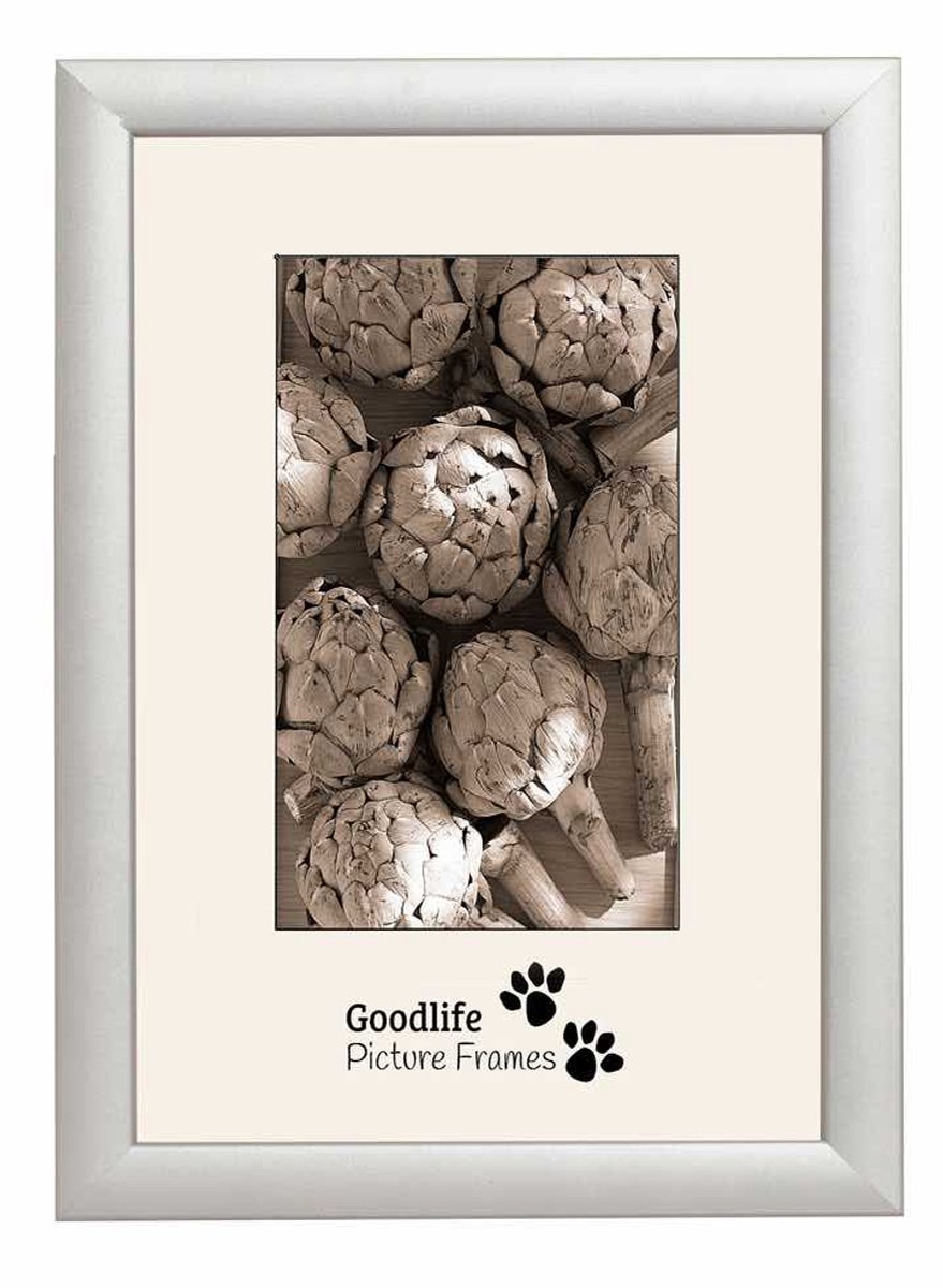 Houten Fotolijst Bologna 21x29,7 (A4) Zilver - Helderglas - 23 mm breed profiel - Goodlife Picture Frames