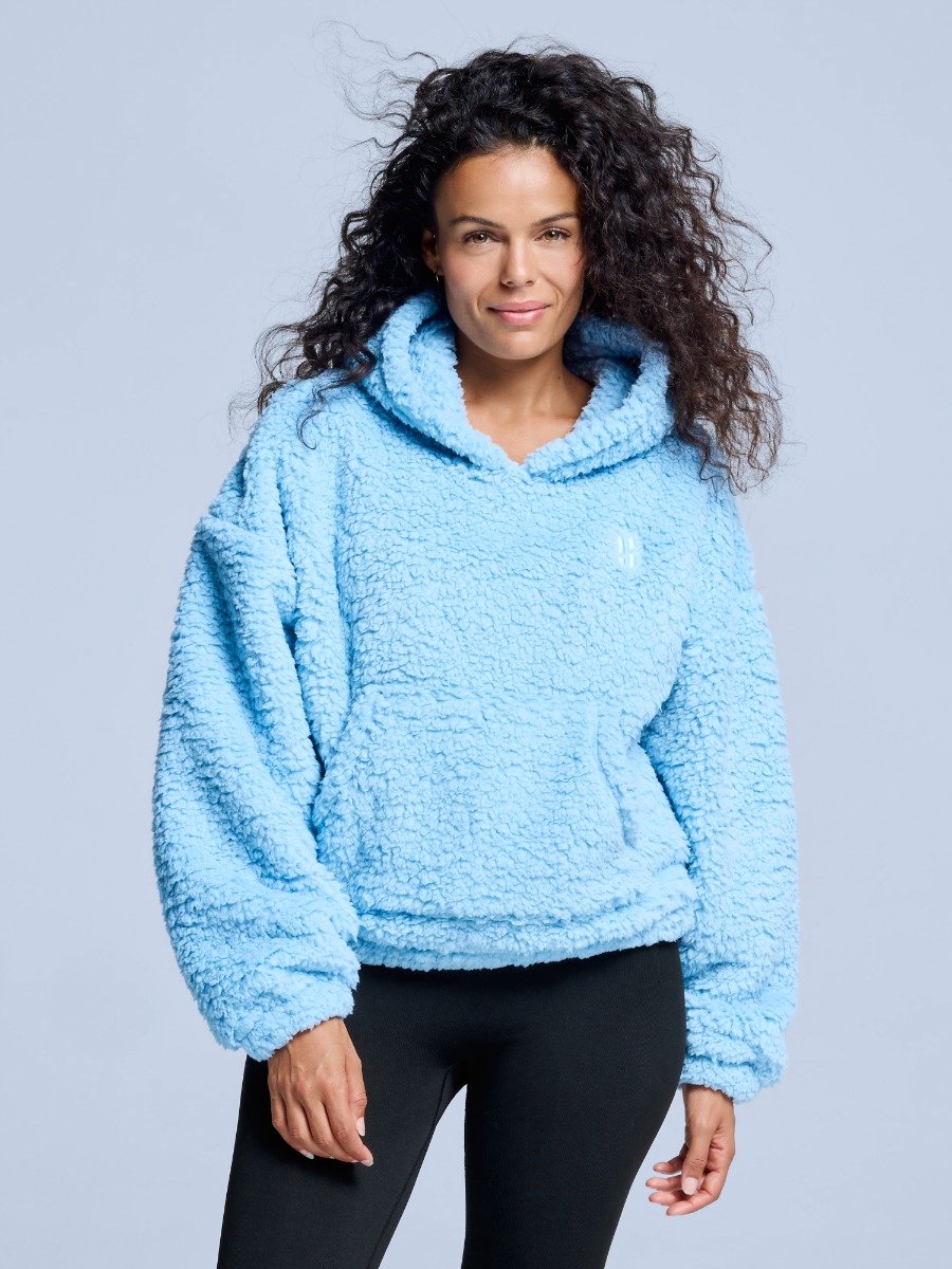 Poederbaas Fluffy Hoodie Dames Four Seasons Ice Blauw