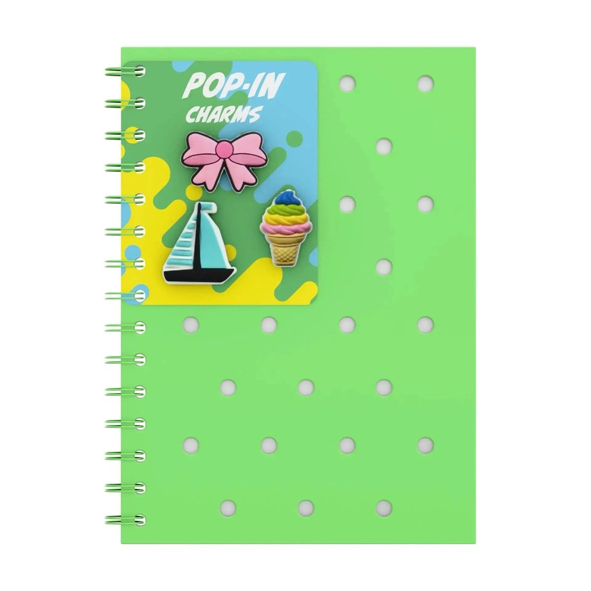 QC Colour Neon Green Siliconen A5 Notitieboek met Pins