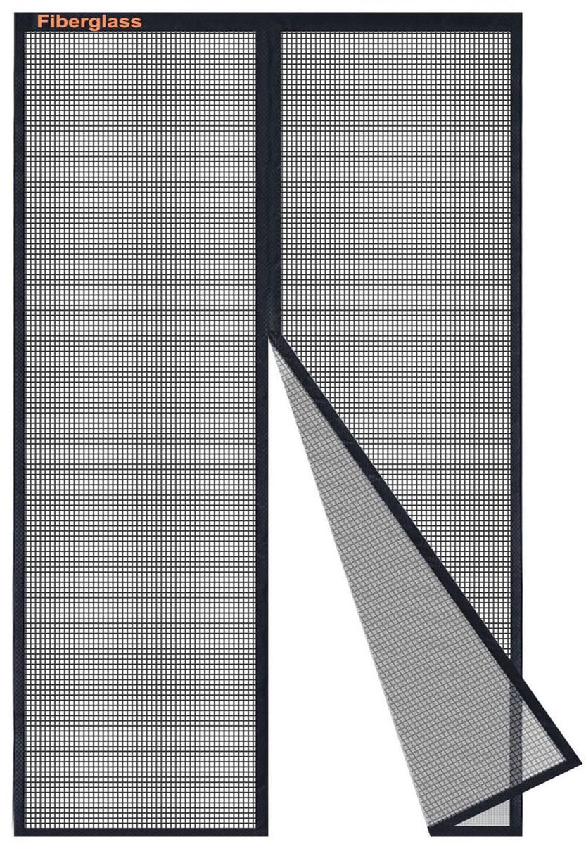 SnelShoppen - Magnetische Vliegengordijn Deur 125x260cm, Zwart Glasvezel Gaas voor Huis, Tuin, Camping en Feestelijke Gelegenheden