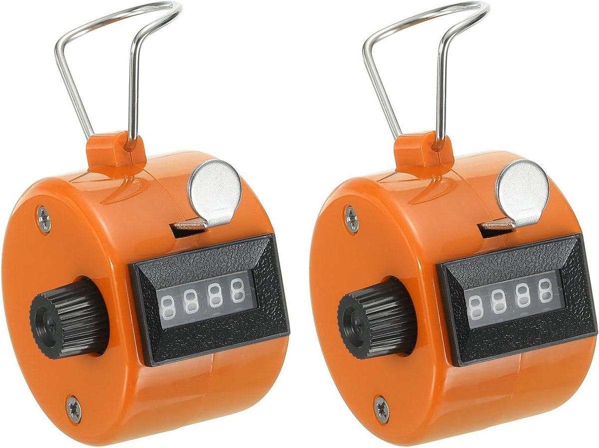 Klikker Teller - Telapparaat Handmatig - Gegevens Tellen - Mechanische Precisie - 50 x 33 mm - Oranje