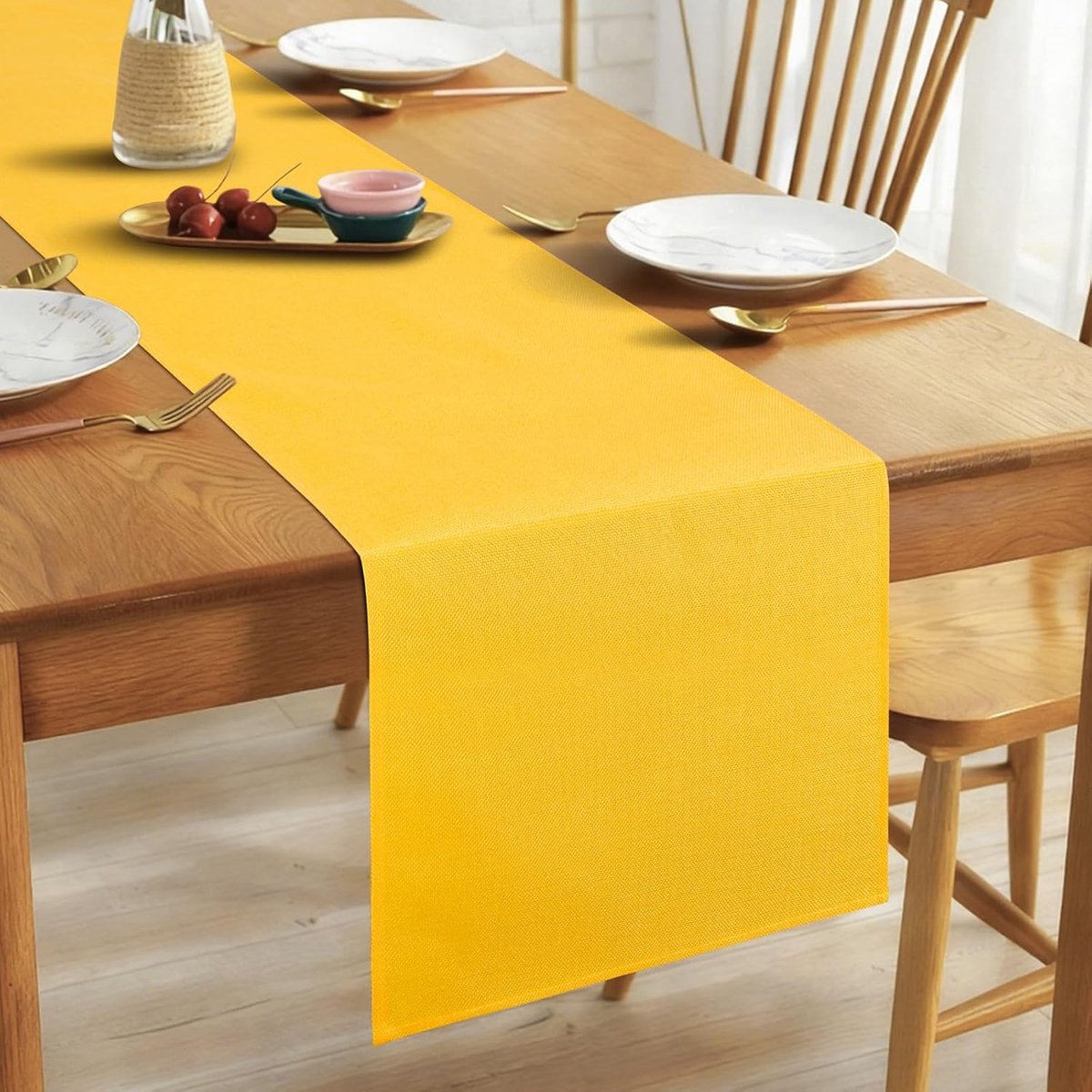 SnelShoppen - Linnen Tafelrunner 40x140cm, Elegante Rustieke Boerderij Tafelrunner, Wasbare Keuken Eettafel Decoratie voor Eetkamer, Feestdagen en Dag